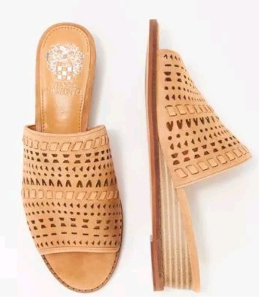 Vince Camuto Rallema Slide Wedge Sandals in Tan Size 7 NWT